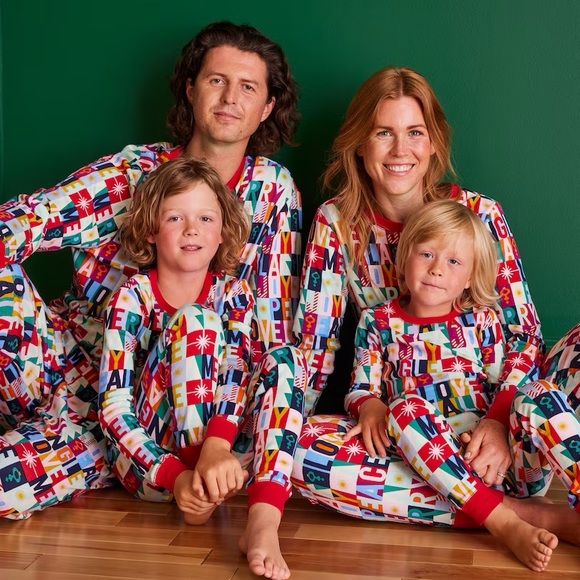 Kids Indigo Christmas  pj set - Picture 2 of 3